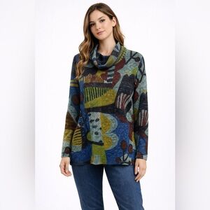 PURE ESSENCE Colorful Patterned Women's Sweater NWT